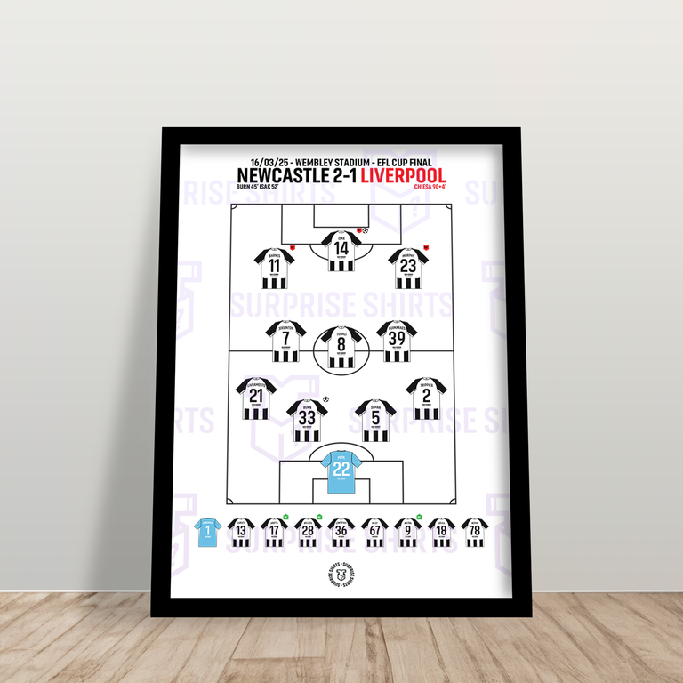 Newcastle 2-1 Liverpool - EFL Cup Winners - Special Edition Football Print