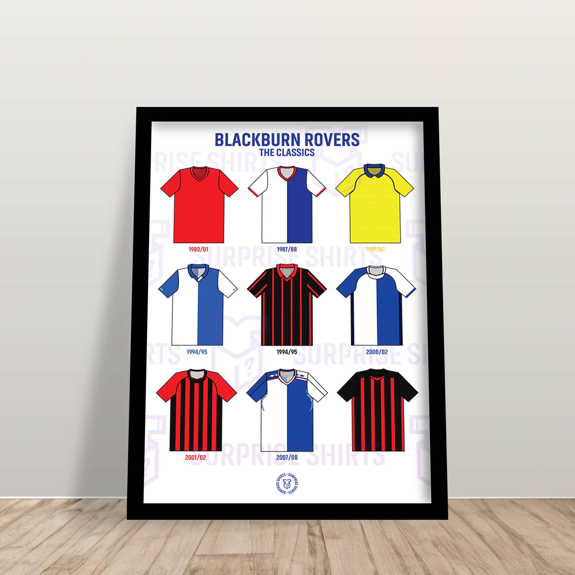 Blackburn Rovers 'The Classics' Football Shirt Print ‐ Mystery
