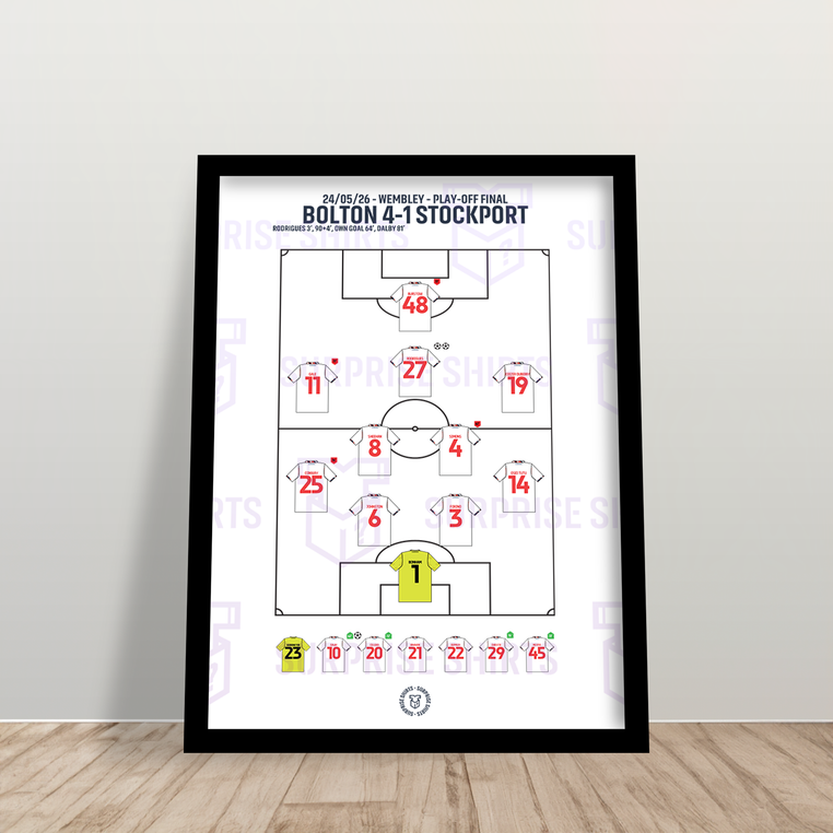Bolton 4-1 Stockport - League One Playoff - Special Edition Football Print