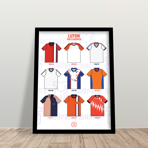 Affiche Maillot Luton Town – Poster Foot A4, Maillot Domicile Numéro 7, Adulte