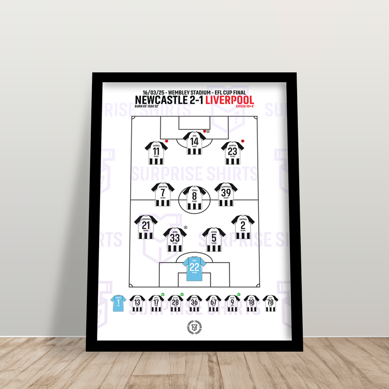 Newcastle 2-1 Liverpool - EFL Cup Winners - Special Edition Football Print